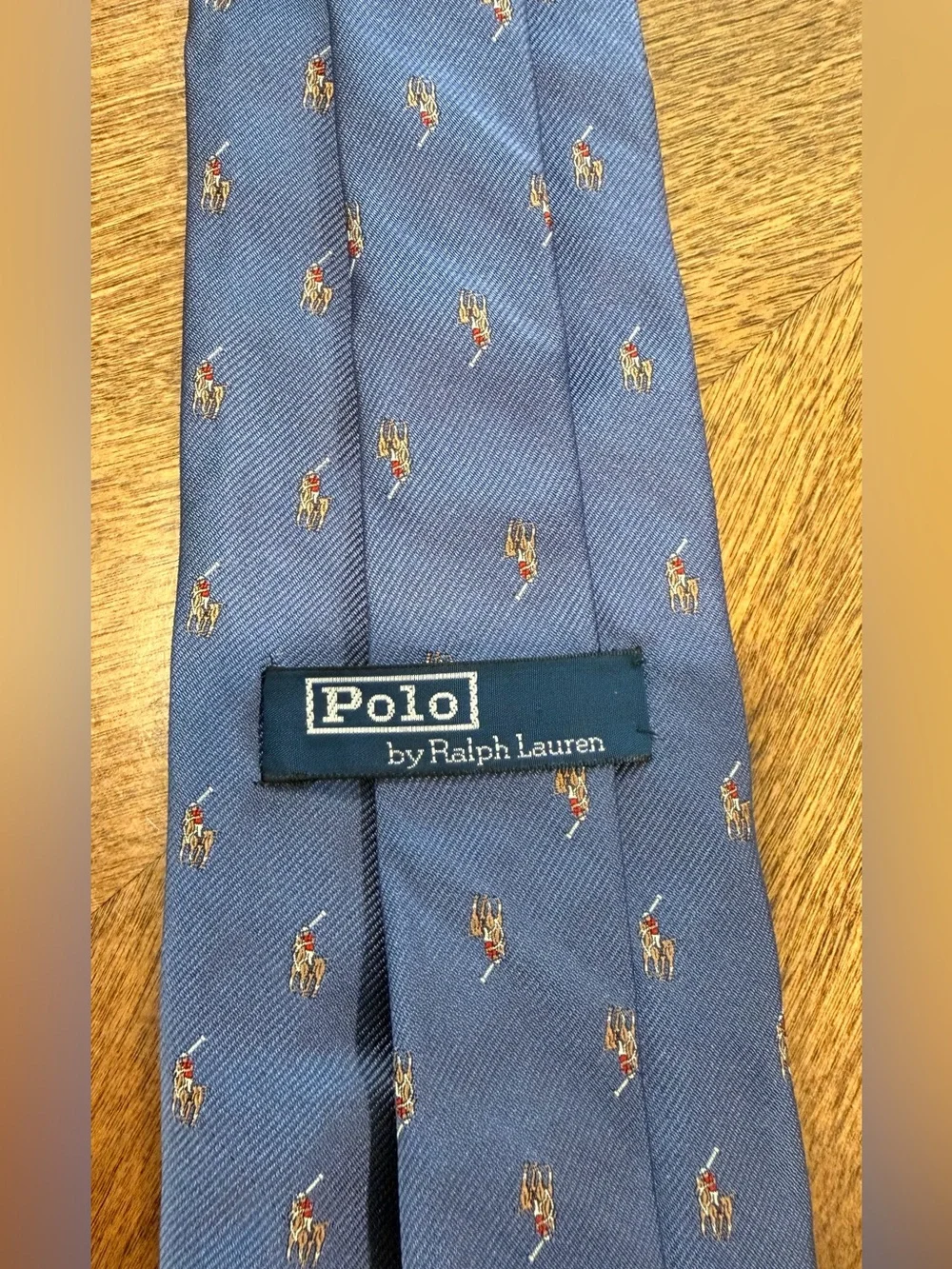 Polo by Ralph Lauren Silk Polo Player Neck Tie - Navy - 100% Silk - Made in USA